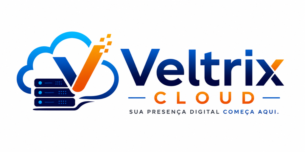 Logo da Veltrix Cloud, empresa especializada em hospedagem de sites, criação de sites WordPress, lojas virtuais, SEO e marketing digital.
